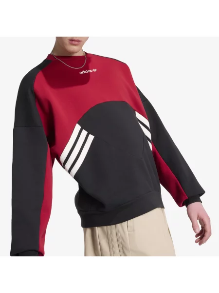 Φούτερ adidas Cutline Crewneck Sweatshirt Black/ Team Victory Red S μαύρο