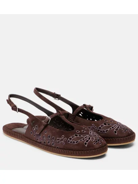 Espadrile Jimmy Choo cu broderie din piele de căprioară maro