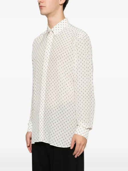 Cămașă Tom Ford cu imagine cu model paisley alb