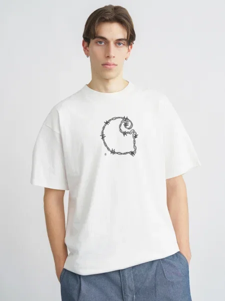 Carhartt WIP Tricou Barbwire negru alb