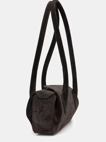 Yuzefi torebka bagietka zamszowa OYSTER SHOULDER MINI brązowa
