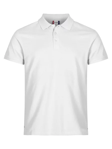 Clique Heavy Premium Polo z ciężkiej czesanej bawełny – – white biały