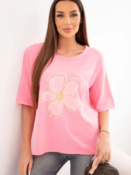 Bluză Kesi Włoski cu model floral galben