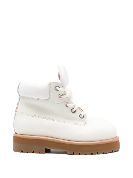 Šněrovací krajkové kotníkové boty Pdf bílé