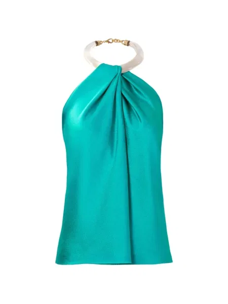 Bluză Silvia Tcherassi cu gât halter verde