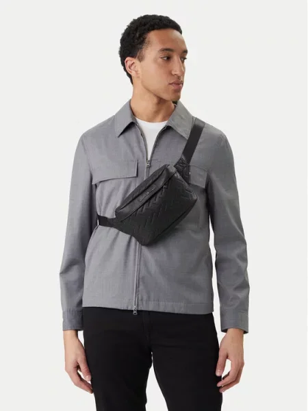 Armani Exchange Torbica za okrog pasu črna