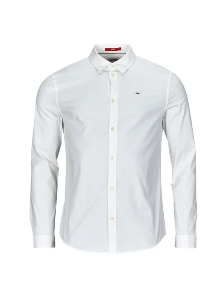 Cămașă Tommy Jeans cu mâneci lungi lungă stretch