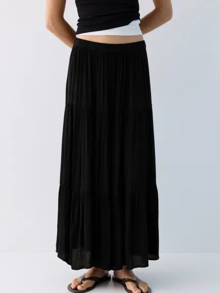 Pull&Bear Fustă negru