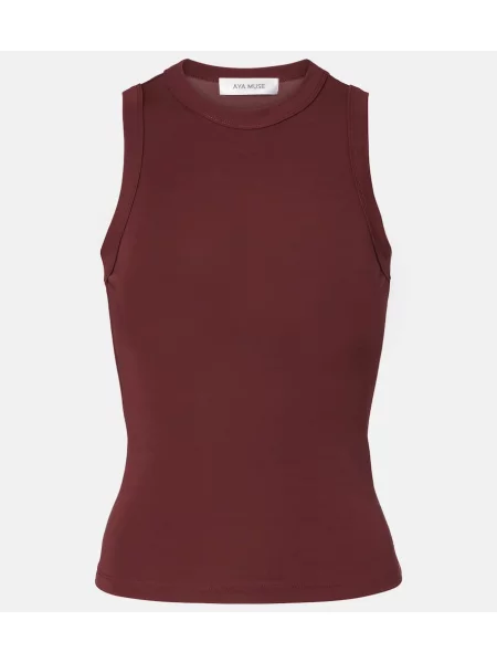 Top Aya Muse din jerseu bordo