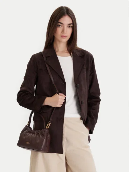 Geantă Tommy Hilfiger Soft Leather Mini Crossover maro