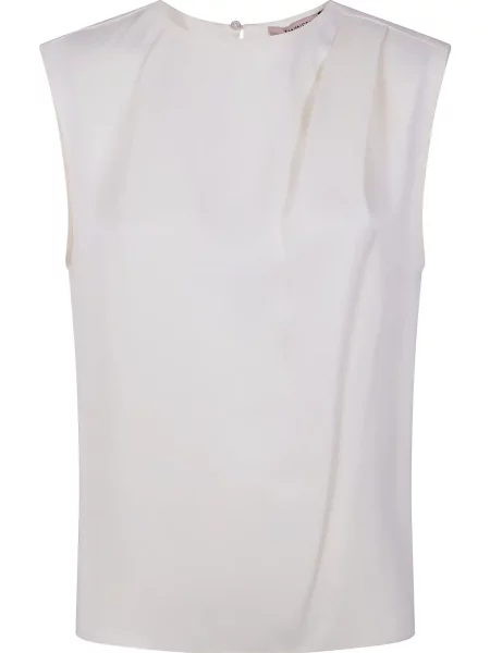 Top Twinset plisat alb