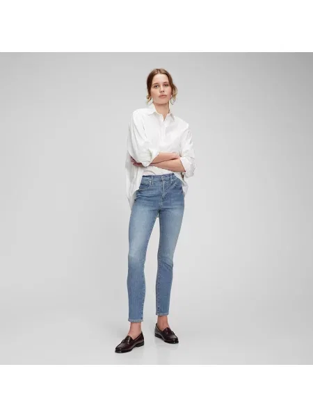 Παντελόνια GAP Denim Pants Skinny High Rise Light Indigo 6