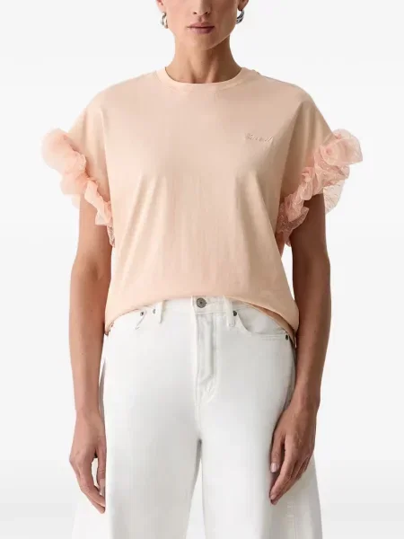 Tricou Twinset cu volane roz