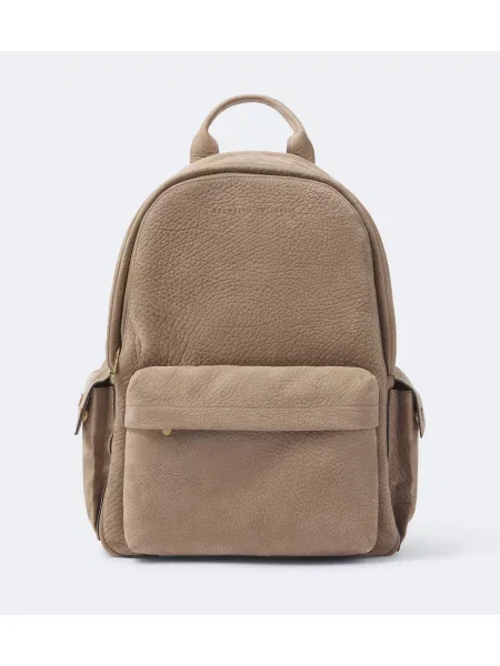 Rucsac Brunello Cucinelli din piele bej