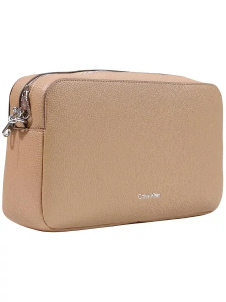 Calvin Klein Geantă Webbing 2X Strap Lg Camera Bag Bej maro