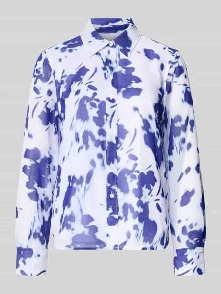 Bluzka koszulowa o kroju regular fit z półprzezroczystego materiału Calvin Klein Womenswear niebieska