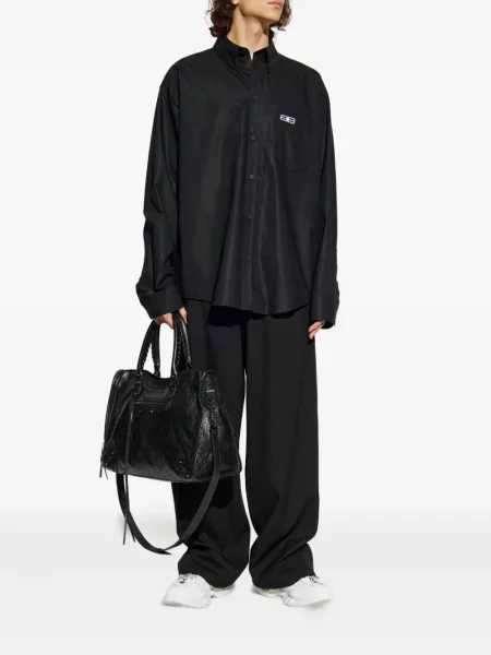 Риза Balenciaga бродирана черно