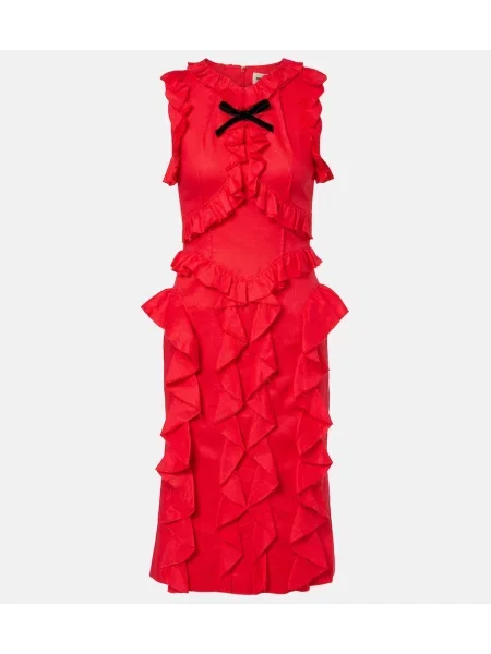 Rochie midi Shushu/tong cu funde de in roșu