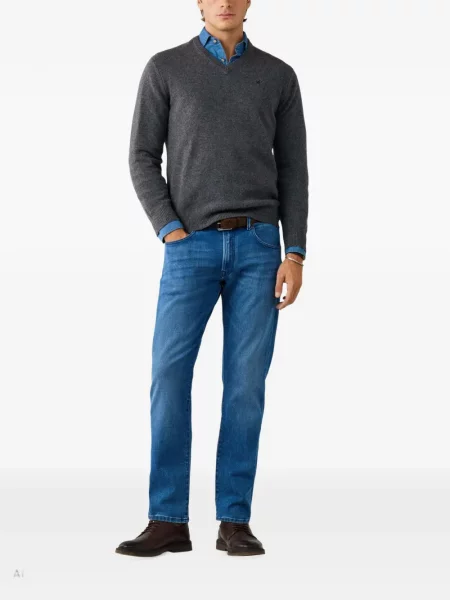 Pulover Hackett London cu decolteu în V gri