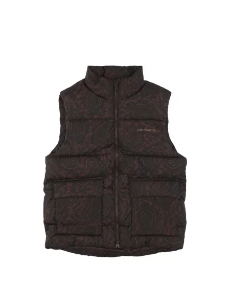 Kamizelka puchowa Carhartt Wip z nadrukiem z wzorem paisley brązowa