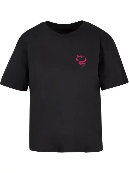 Miss Tee Tričko Snakes Heart pink / červená černá