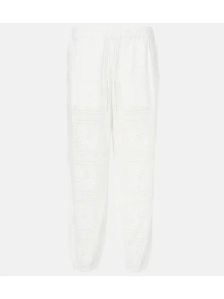 Cropp pantaloni Tory Burch cu broderie alb