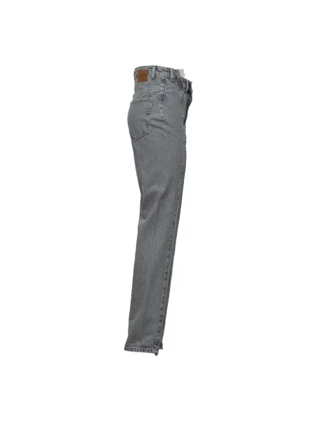 Jeansy straight leg Ganni szare
