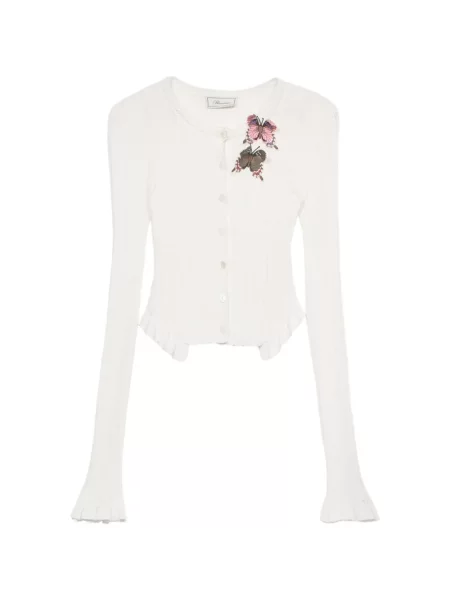 Cardigan Blumarine cu volane alb