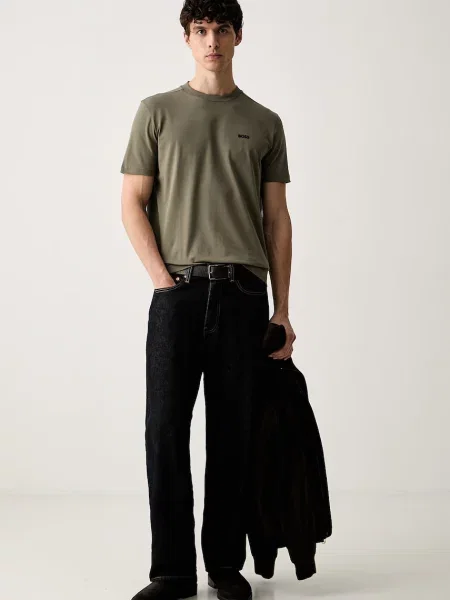 BOSS Green tricou pentru bărbați din cu Tee verde
