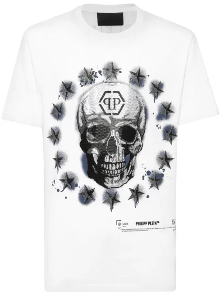 Tricou Philipp Plein cu imagine alb