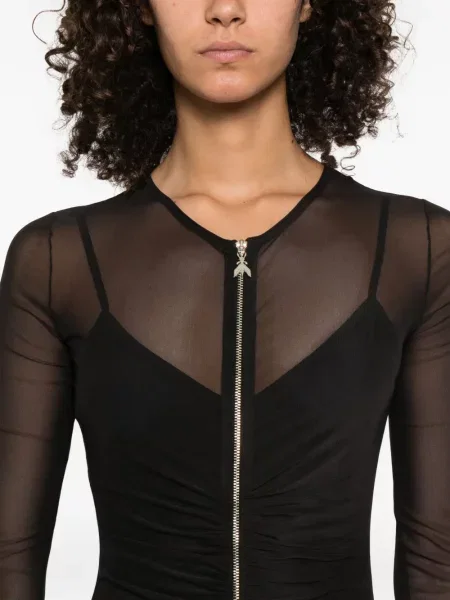 Rochie midi Patrizia Pepe plasă până la genunchi de costum negru
