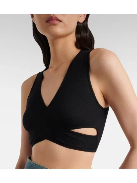 Top Alaïa tricotate negru