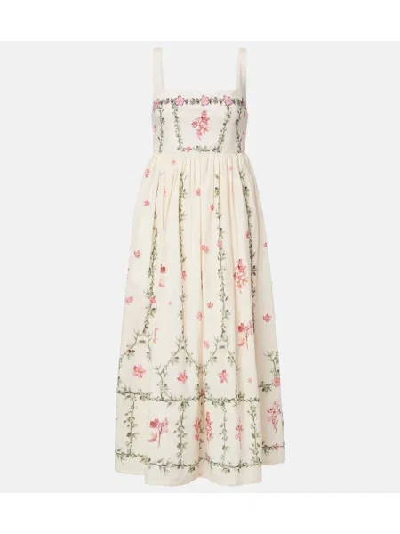 Rochie midi Agua By Agua Bendita cu model floral alb