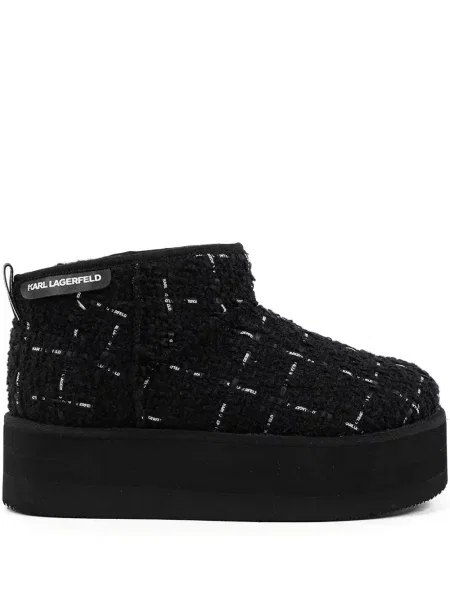Botine Karl Lagerfeld în carouri cu platformă negru