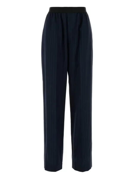 Pantaloni Balenciaga cu broderie de lână albastru