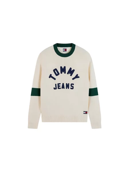 Sweter Tommy Jeans beżowy