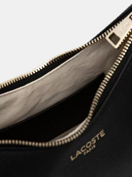 Шкіряна сумочка Lacoste чорний