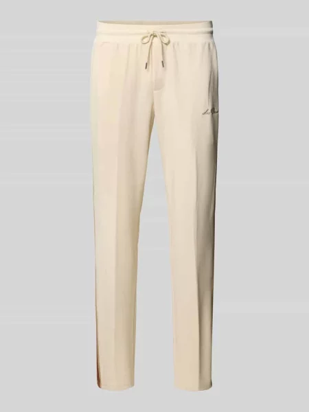 Spodnie dresowe z wyhaftowanymi logo model ‘Sterling’ Les Deux białe