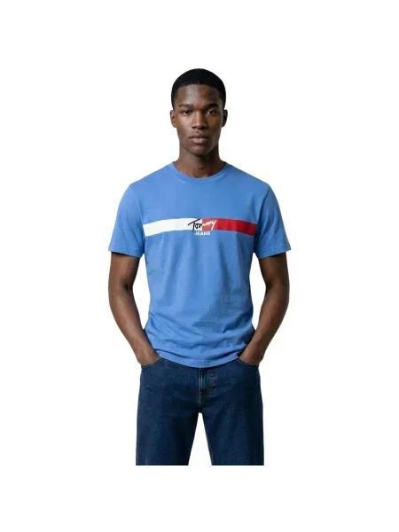 Tommy Jeans majica za muškarce od pamuka plava