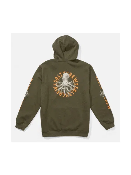 Hanorac crewneck Salty Crew din fleece cu glugă verde