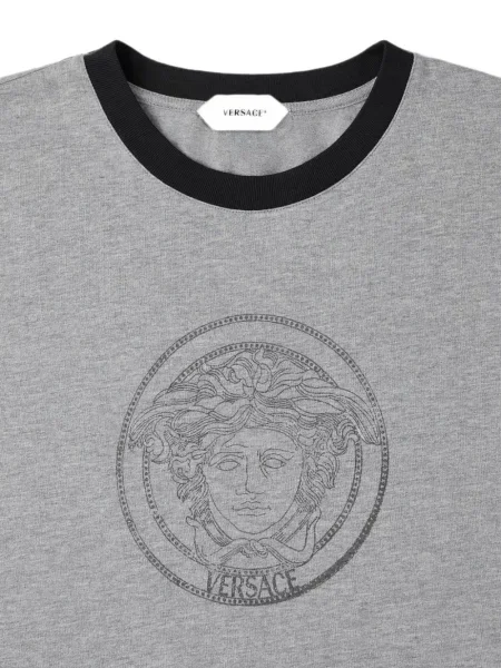 Tricou Versace cu imagine din jerseu gri