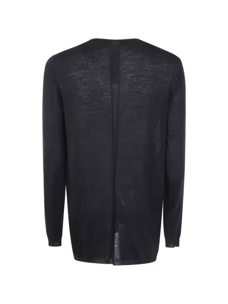 Vlněný svetr Rick Owens s výstřihem do v černý