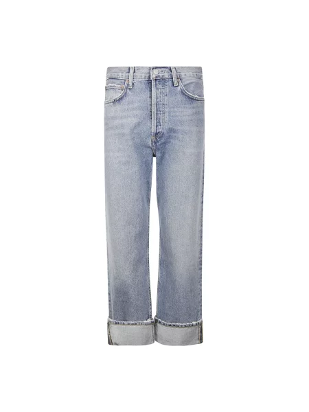 Jeansy straight leg Agolde niebieskie
