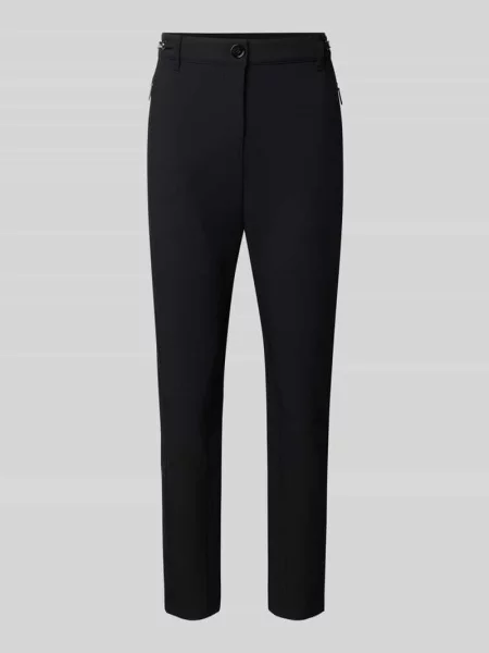 Spodnie o kroju slim fit z zapinanymi na błyskawiczny Marc Cain czarne