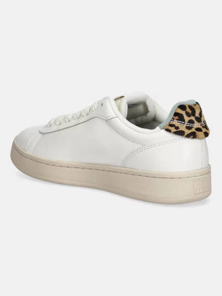 Tommy Jeans sneakers din piele ARCHIVE 98 LEOPARD alb