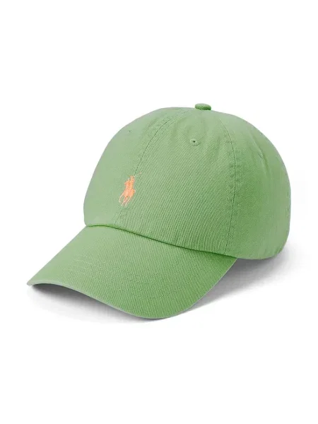 Polo Ralph Lauren czapka z daszkiem pomarańczowy gładka zielona
