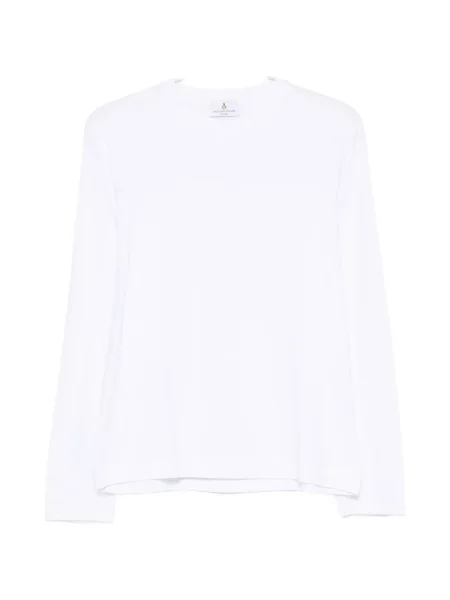 Lung tricou Magazzino Ricambi cu decolteu rotund alb