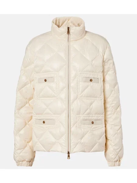 Matlasat geacă cu puf Moncler alb