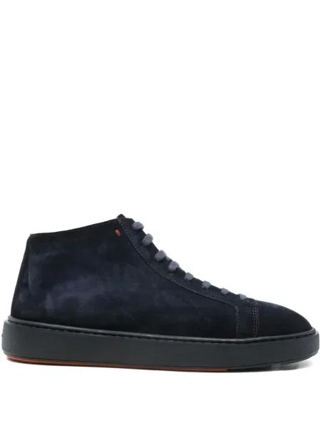 Sneakerși Santoni din piele de căprioară albastru
