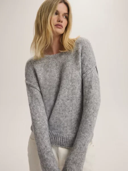 Светр DIVERSE Yarno світло-сірий поліестер/акрил сірий